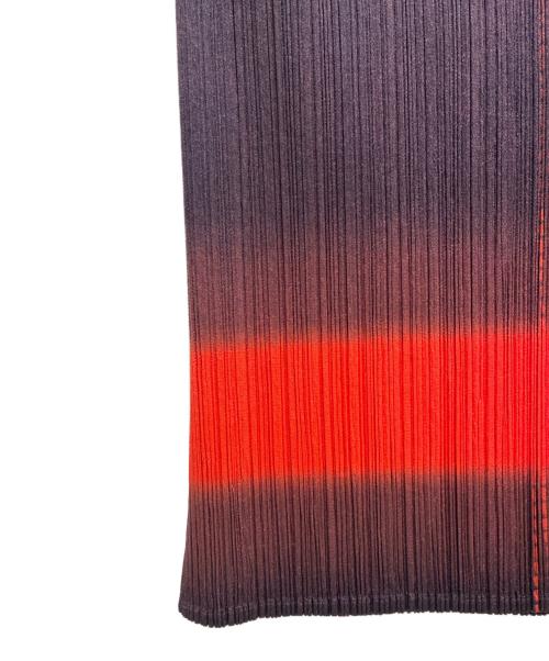 PLEATS PLEASE（プリーツプリーズ）PLEATS PLEASE (プリーツプリーズ) デニム転写ロングプリーツスカート オレンジ サイズ:3の古着・服飾アイテム