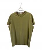 MONCLERモンクレール）の古着「VネックTシャツ」｜オリーブ