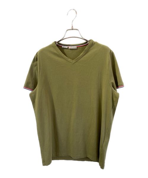 MONCLER（モンクレール）MONCLER (モンクレール) VネックTシャツ オリーブ サイズ:XLの古着・服飾アイテム