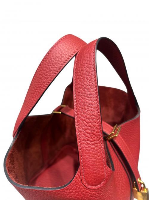 HERMES（エルメス）HERMES (エルメス) ピコタンロックPM/ゴールド金具/トリヨンクレマンス/ルージュアッシュ/W刻印 ルージュアッシュ サイズ:PM 未使用品の古着・服飾アイテム