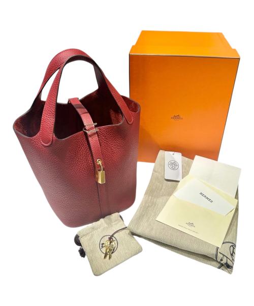 HERMES（エルメス）HERMES (エルメス) ピコタンロックPM/ゴールド金具/トリヨンクレマンス/ルージュアッシュ/W刻印 ルージュアッシュ サイズ:PM 未使用品の古着・服飾アイテム