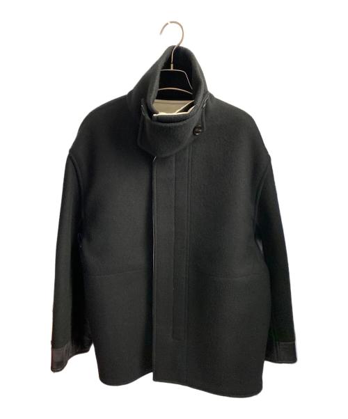JIL SANDER（ジルサンダー）JIL SANDER (ジルサンダー) ウールレザー切替ジャケット ブラック サイズ:46の古着・服飾アイテム