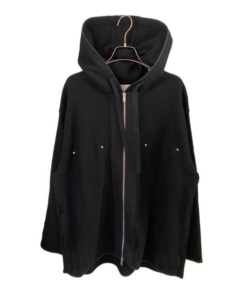 JIL SANDER（ジルサンダー）JIL SANDER (ジルサンダー) ウール ジップアップ フーディージャケット ブラック サイズ:Mの古着・服飾アイテム