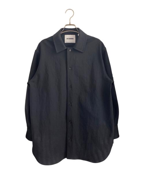 JIL SANDER（ジルサンダー）JIL SANDER (ジルサンダー) ポリオーバーサイズシャツ ネイビー サイズ:38の古着・服飾アイテム