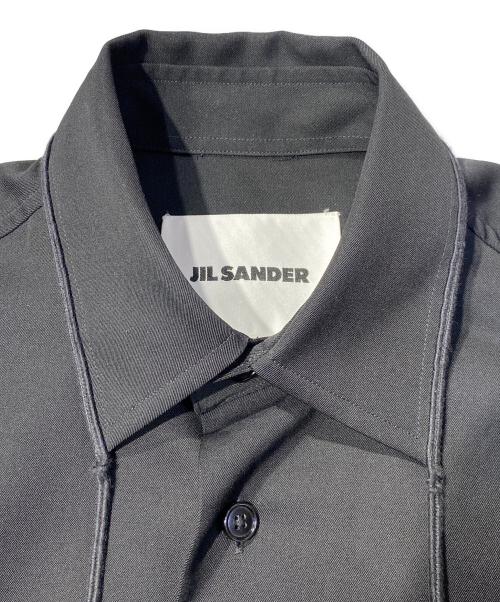 JIL SANDER（ジルサンダー）JIL SANDER (ジルサンダー) タッセルウールシャツ ブラック サイズ:37の古着・服飾アイテム
