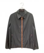 HERMESエルメス）の古着「レザーパイピングスイングトップ」｜ブラック