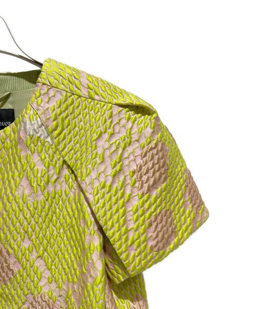 EMPORIO ARMANI（エンポリオアルマーニ）EMPORIO ARMANI (エンポリオアルマーニ) 半袖ジャケット 黄緑 サイズ:40 未使用品の古着・服飾アイテム