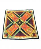 HERMESエルメス）の古着「Carre 90/カレ 90/Brins d’or/金の若枝」｜ブラック×レッド