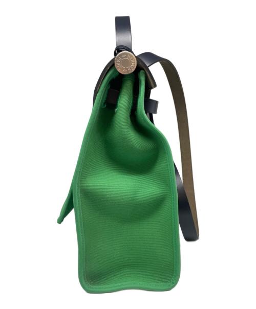 HERMES（エルメス）HERMES (エルメス) Aire Bag Zip 31/エールバッグ ジップ 31 グリーン×ネイビー サイズ:31の古着・服飾アイテム
