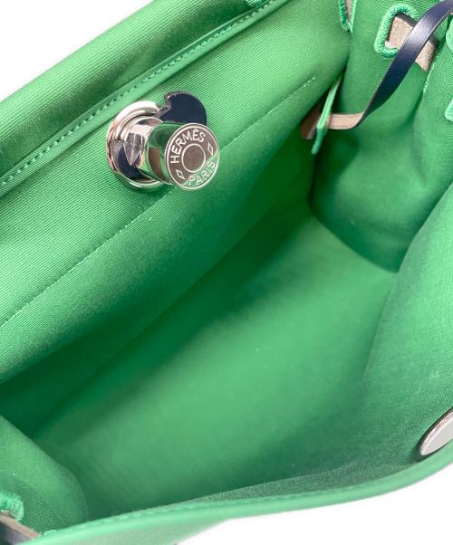 HERMES（エルメス）HERMES (エルメス) Aire Bag Zip 31/エールバッグ ジップ 31 グリーン×ネイビー サイズ:31の古着・服飾アイテム