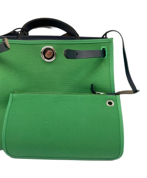 HERMES（エルメス）HERMES (エルメス) Aire Bag Zip 31/エールバッグ ジップ 31 グリーン×ネイビー サイズ:31の古着・服飾アイテム