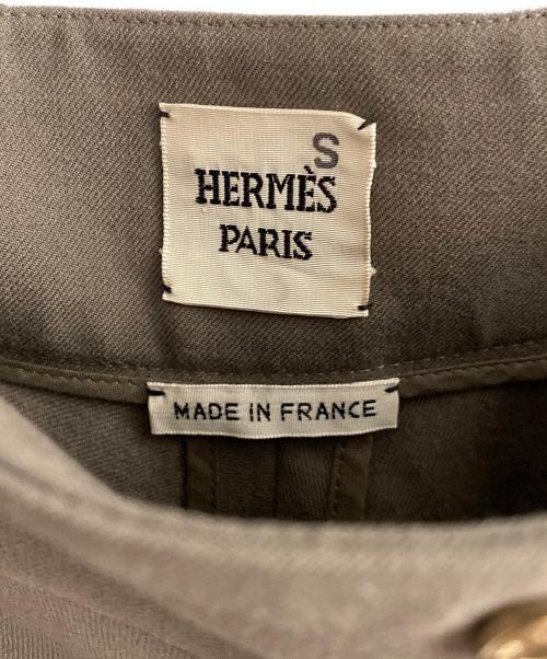 HERMES（エルメス）HERMES (エルメス) アシンメトリーラップスカート オリーブ サイズ:34の古着・服飾アイテム