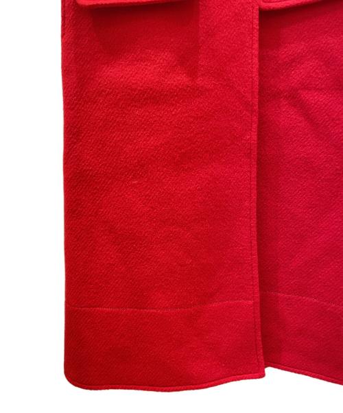 CELINE（セリーヌ）CELINE (セリーヌ) ウールブレンド ノースリーブ シングル コート レッド サイズ:34の古着・服飾アイテム