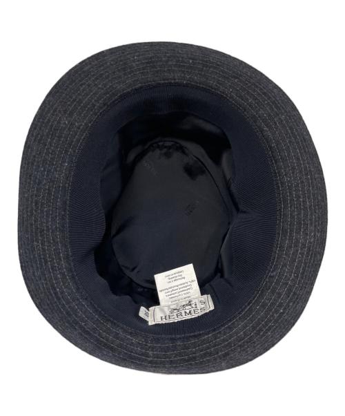 HERMES（エルメス）HERMES (エルメス) カシミヤ ハット ネイビー サイズ:58の古着・服飾アイテム
