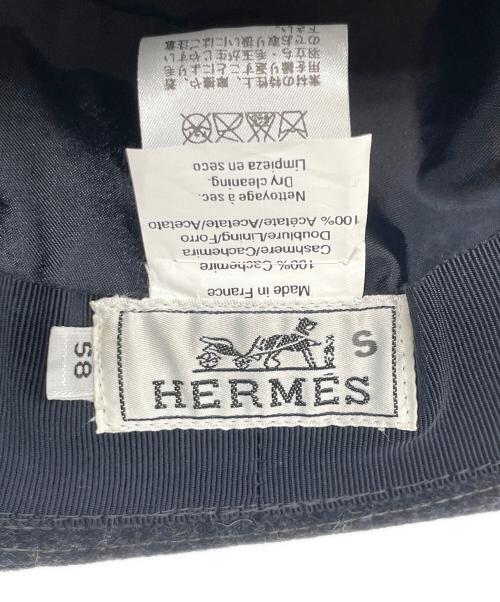 HERMES（エルメス）HERMES (エルメス) カシミヤ ハット ネイビー サイズ:58の古着・服飾アイテム