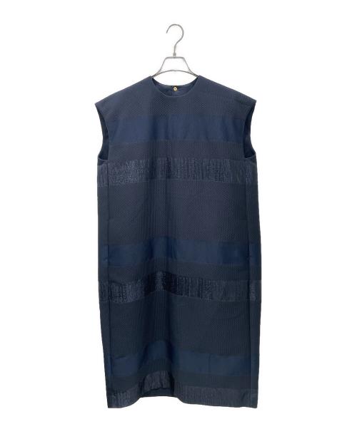 DRAWER（ドゥロワー）DRAWER (ドゥロワー) ボーダーコクーンワンピース/ノースリーブワンピース ネイビー サイズ:36の古着・服飾アイテム