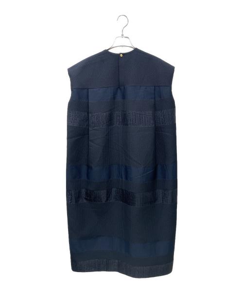 DRAWER（ドゥロワー）DRAWER (ドゥロワー) ボーダーコクーンワンピース/ノースリーブワンピース ネイビー サイズ:36の古着・服飾アイテム