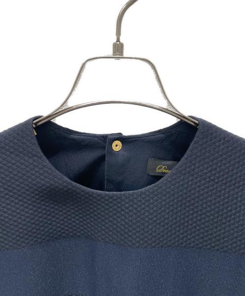 DRAWER（ドゥロワー）DRAWER (ドゥロワー) ボーダーコクーンワンピース/ノースリーブワンピース ネイビー サイズ:36の古着・服飾アイテム