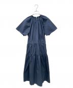 DRAWERドゥロワー）の古着「22SS コットンフレアスリーブティアードワンピース」｜ブルー