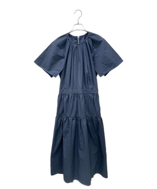 DRAWER（ドゥロワー）DRAWER (ドゥロワー) 22SS コットンフレアスリーブティアードワンピース ブルー サイズ:36の古着・服飾アイテム