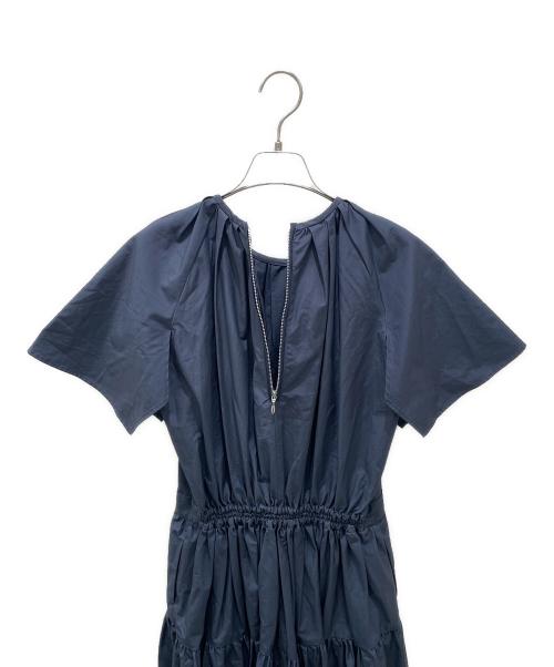 DRAWER（ドゥロワー）DRAWER (ドゥロワー) 22SS コットンフレアスリーブティアードワンピース ブルー サイズ:36の古着・服飾アイテム