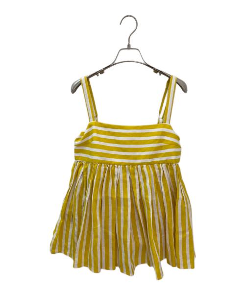 MYLAN（マイラン）MYLAN (マイラン) Stripe 2 Way Sleeve Blouse イエロー サイズ:Freeの古着・服飾アイテム