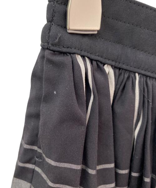 DRAWER（ドゥロワー）DRAWER (ドゥロワー) ウェストリボンチェックギャザースカート ブラック サイズ:36の古着・服飾アイテム