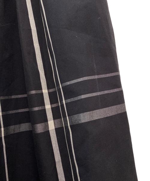 DRAWER（ドゥロワー）DRAWER (ドゥロワー) ウェストリボンチェックギャザースカート ブラック サイズ:36の古着・服飾アイテム