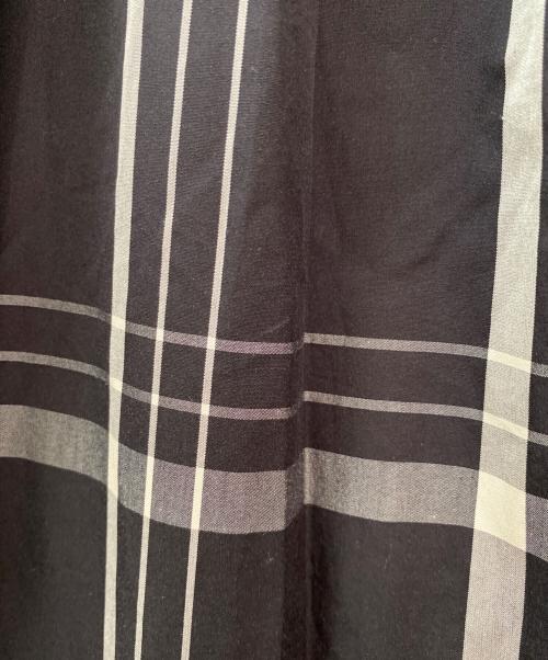 DRAWER（ドゥロワー）DRAWER (ドゥロワー) ウェストリボンチェックギャザースカート ブラック サイズ:36の古着・服飾アイテム