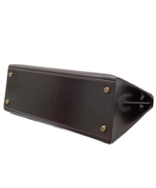 HERMES（エルメス）HERMES (エルメス) ケリー32 外縫い/ゴールド金具/ボックスカーフ/ダークブラウン系/□G刻印 ブラウン サイズ:32の古着・服飾アイテム