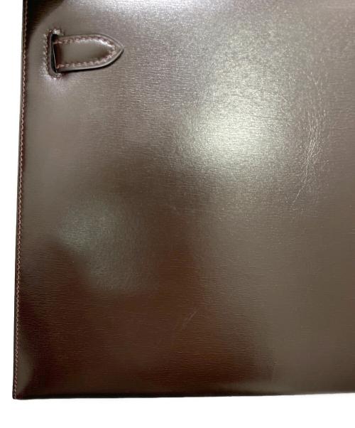 HERMES（エルメス）HERMES (エルメス) ケリー32 外縫い/ゴールド金具/ボックスカーフ/ダークブラウン系/□G刻印 ブラウン サイズ:32の古着・服飾アイテム