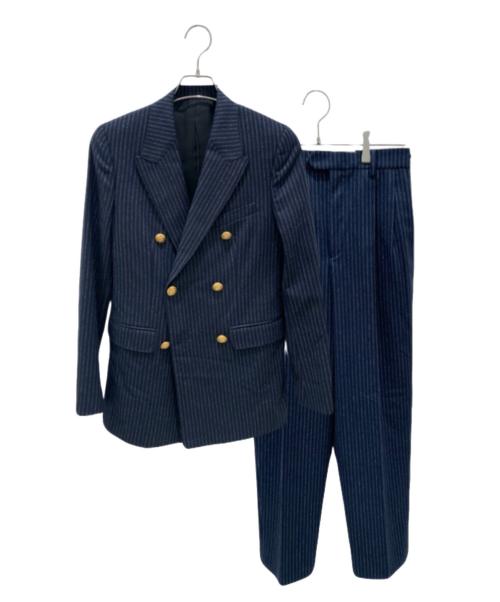 CELINE（セリーヌ）CELINE (セリーヌ) チョークストライプダブルブレストジャケット ネイビー サイズ:34の古着・服飾アイテム