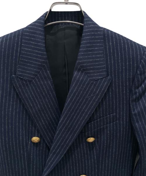 CELINE（セリーヌ）CELINE (セリーヌ) チョークストライプダブルブレストジャケット ネイビー サイズ:34の古着・服飾アイテム