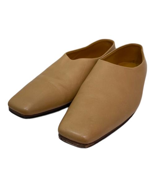 THE ROW（ザ ロウ）THE ROW (ザ ロウ) スクエアトゥフラットシューズ キャメル サイズ:38の古着・服飾アイテム