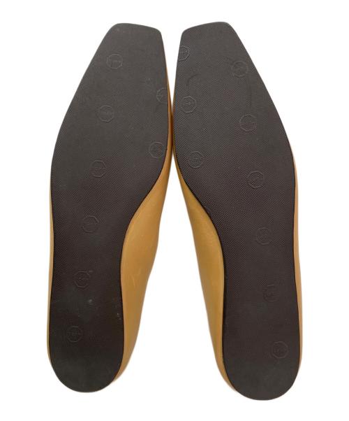 THE ROW（ザ ロウ）THE ROW (ザ ロウ) スクエアトゥフラットシューズ キャメル サイズ:38の古着・服飾アイテム