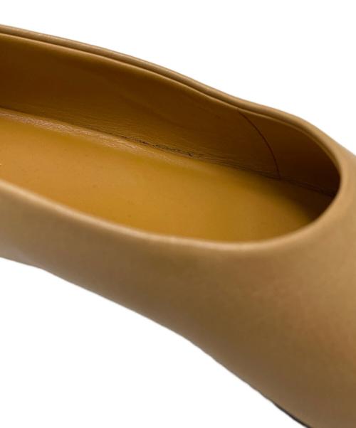 THE ROW（ザ ロウ）THE ROW (ザ ロウ) スクエアトゥフラットシューズ キャメル サイズ:38の古着・服飾アイテム