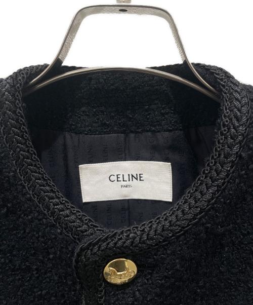 CELINE（セリーヌ）CELINE (セリーヌ) ツイードジャケット ブラック サイズ:38の古着・服飾アイテム