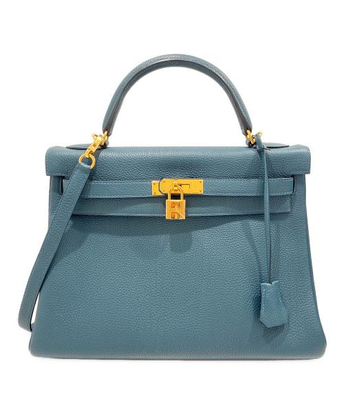 HERMES（エルメス）HERMES (エルメス) ケリー32/内縫い/ゴールド金具/トゴ/T刻印2015年製 ブルー系 サイズ:32の古着・服飾アイテム