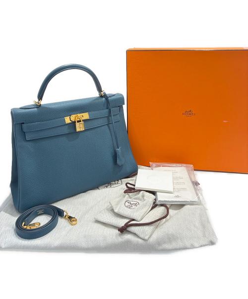 HERMES（エルメス）HERMES (エルメス) ケリー32/内縫い/ゴールド金具/トゴ/T刻印2015年製 ブルー系 サイズ:32の古着・服飾アイテム