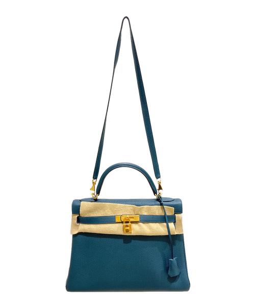 HERMES（エルメス）HERMES (エルメス) ケリー32/内縫い/ゴールド金具/トゴ/T刻印2015年製 ブルー系 サイズ:32の古着・服飾アイテム