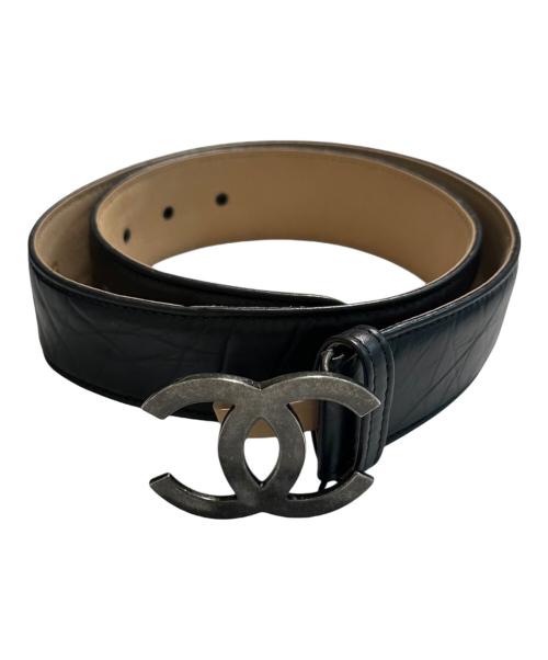 CHANEL（シャネル）CHANEL (シャネル) ココマークレザーベルト ブラックの古着・服飾アイテム