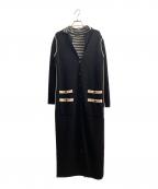 CHANELシャネル）の古着「リバーシブルロングカーディガン」｜ブラック