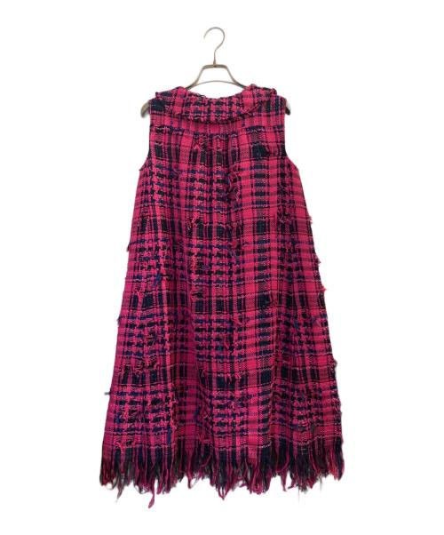CHANEL（シャネル）CHANEL (シャネル) ノースリーブツイードワンピース ショッキングピンク サイズ:36の古着・服飾アイテム