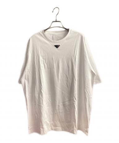 PRADA ☆トライアングルロゴ Tシャツ ホワイト M 訳あり 中古・古着通販】PRADA (プラダ) トライアングルロゴTシャツ ホワイト