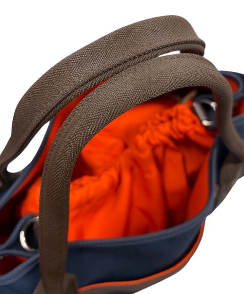 HERMES（エルメス）HERMES (エルメス) Sac de Pansage Groom サックドパンサージュ ネイビー×オレンジ系/D刻印：2019年製造/シルバー金具 ネイビー サイズ:PMの古着・服飾アイテム