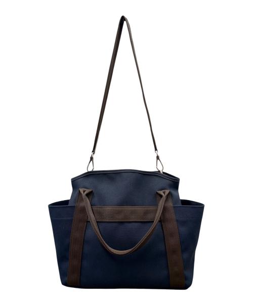HERMES（エルメス）HERMES (エルメス) Sac de Pansage Groom サックドパンサージュ ネイビー×オレンジ系/D刻印：2019年製造/シルバー金具 ネイビー サイズ:PMの古着・服飾アイテム