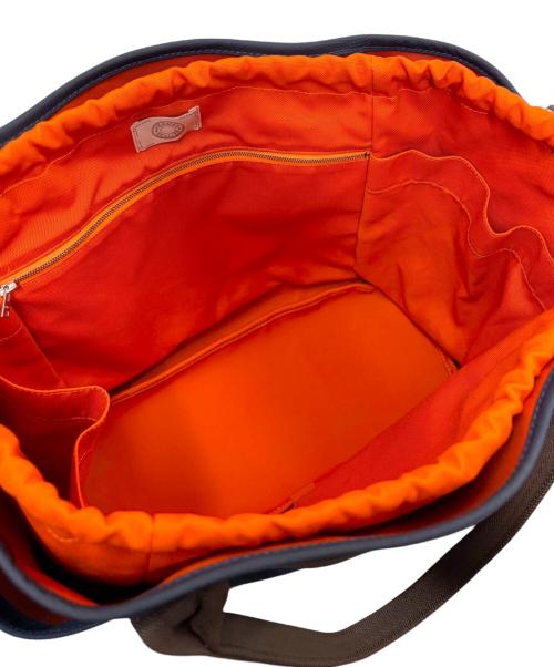 HERMES（エルメス）HERMES (エルメス) Sac de Pansage Groom サックドパンサージュ ネイビー×オレンジ系/D刻印：2019年製造/シルバー金具 ネイビー サイズ:PMの古着・服飾アイテム