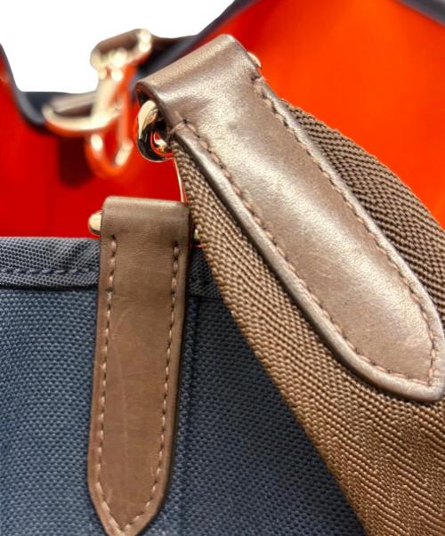 HERMES（エルメス）HERMES (エルメス) Sac de Pansage Groom サックドパンサージュ ネイビー×オレンジ系/D刻印：2019年製造/シルバー金具 ネイビー サイズ:PMの古着・服飾アイテム