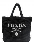 PRADAプラダ）の古着「クロシェハンドバッグ」｜ブラック