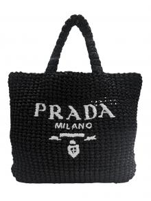 PRADA（プラダ）の古着「クロシェハンドバッグ」｜ブラック